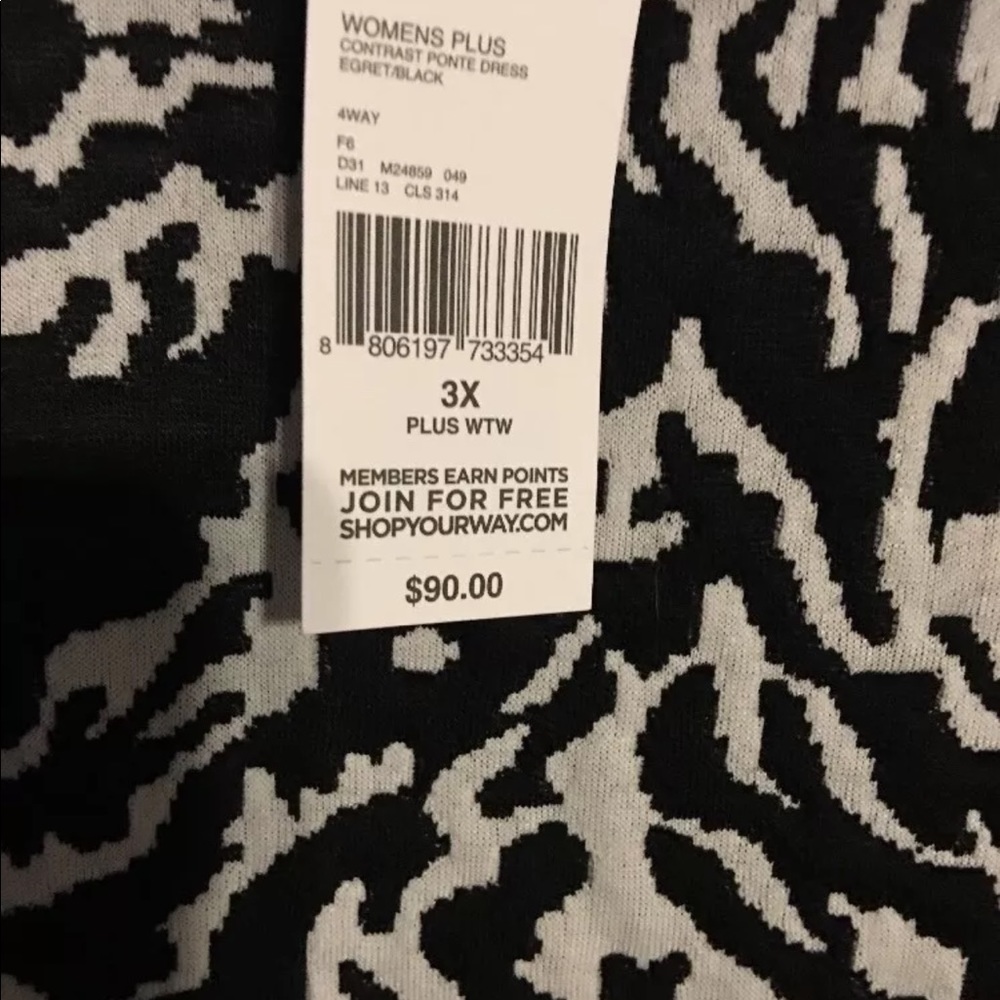 Simply Emma Zebra Black and White dress size 3X - Picture 4 of 6